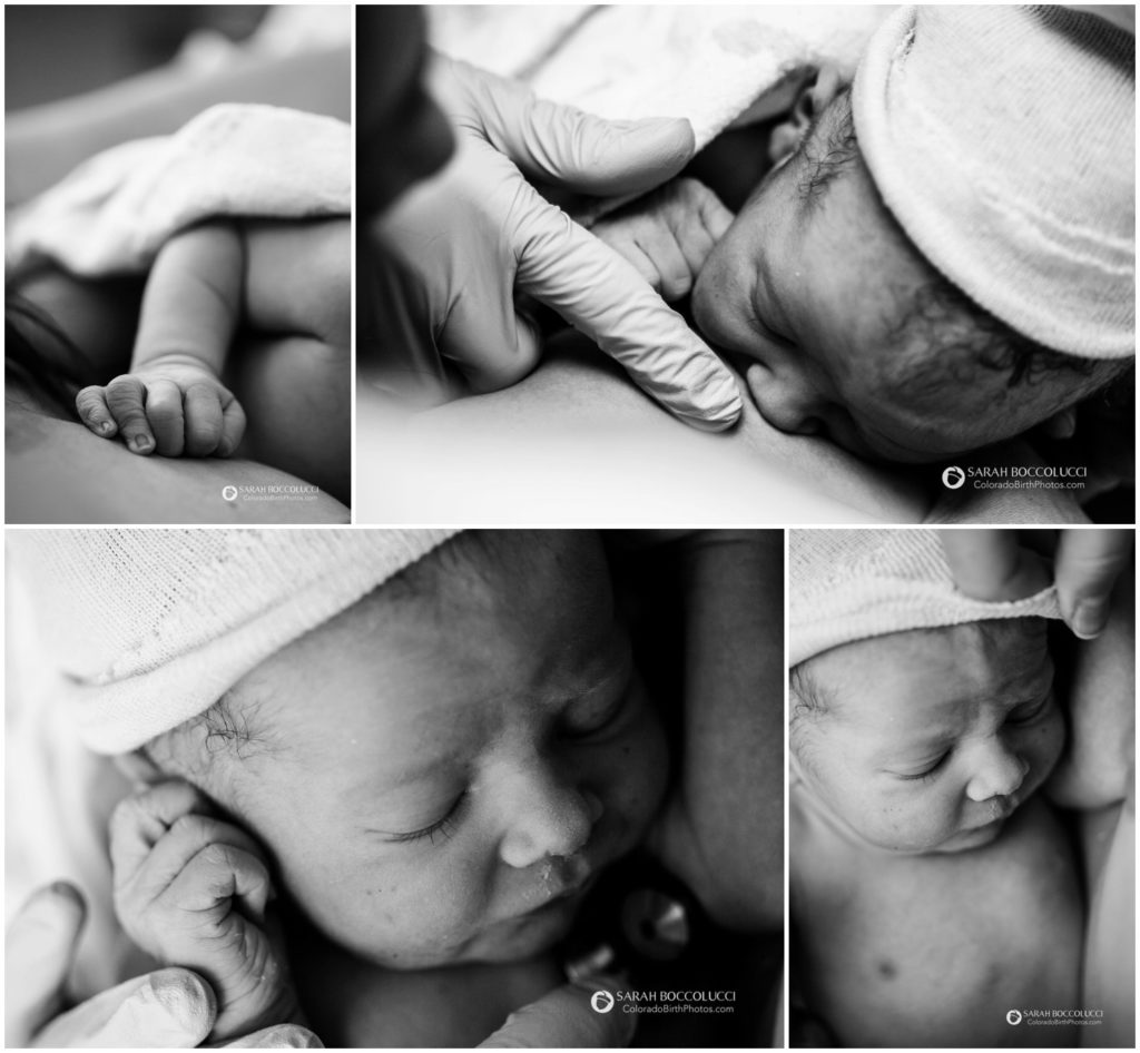 Boulder, Colorado Birth Photography, Breastfeeding in hospital
