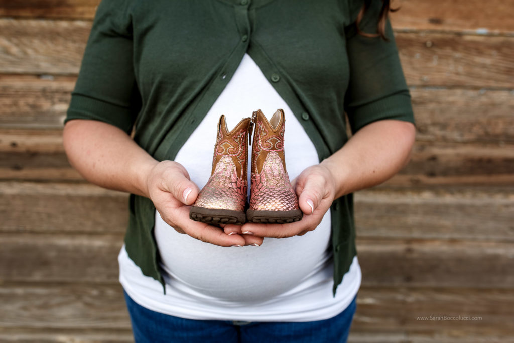 Johnston, Colorado maternity photographer baby boots