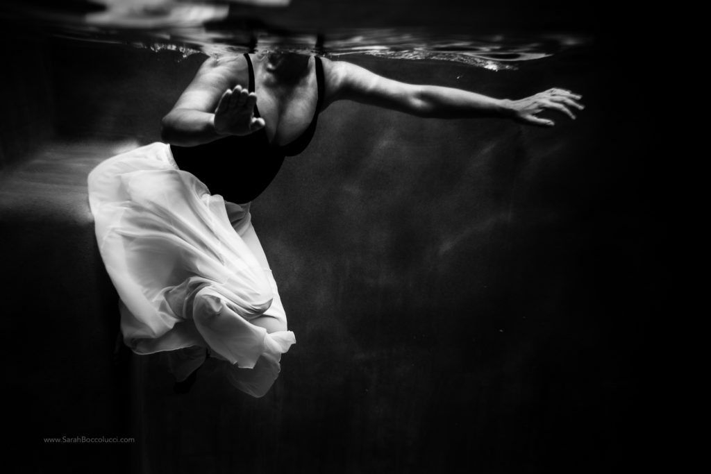 Colorado Underwater Photography, Woman in white skirt