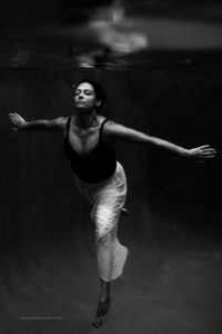 Colorado Underwater Photography, Woman in white skirt