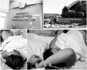 Mother in labor at the hospital
