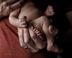 Boulder, Colorado newborn photography, dad holding baby