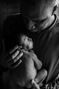 Westminster, CO newborn photographer, dad and baby